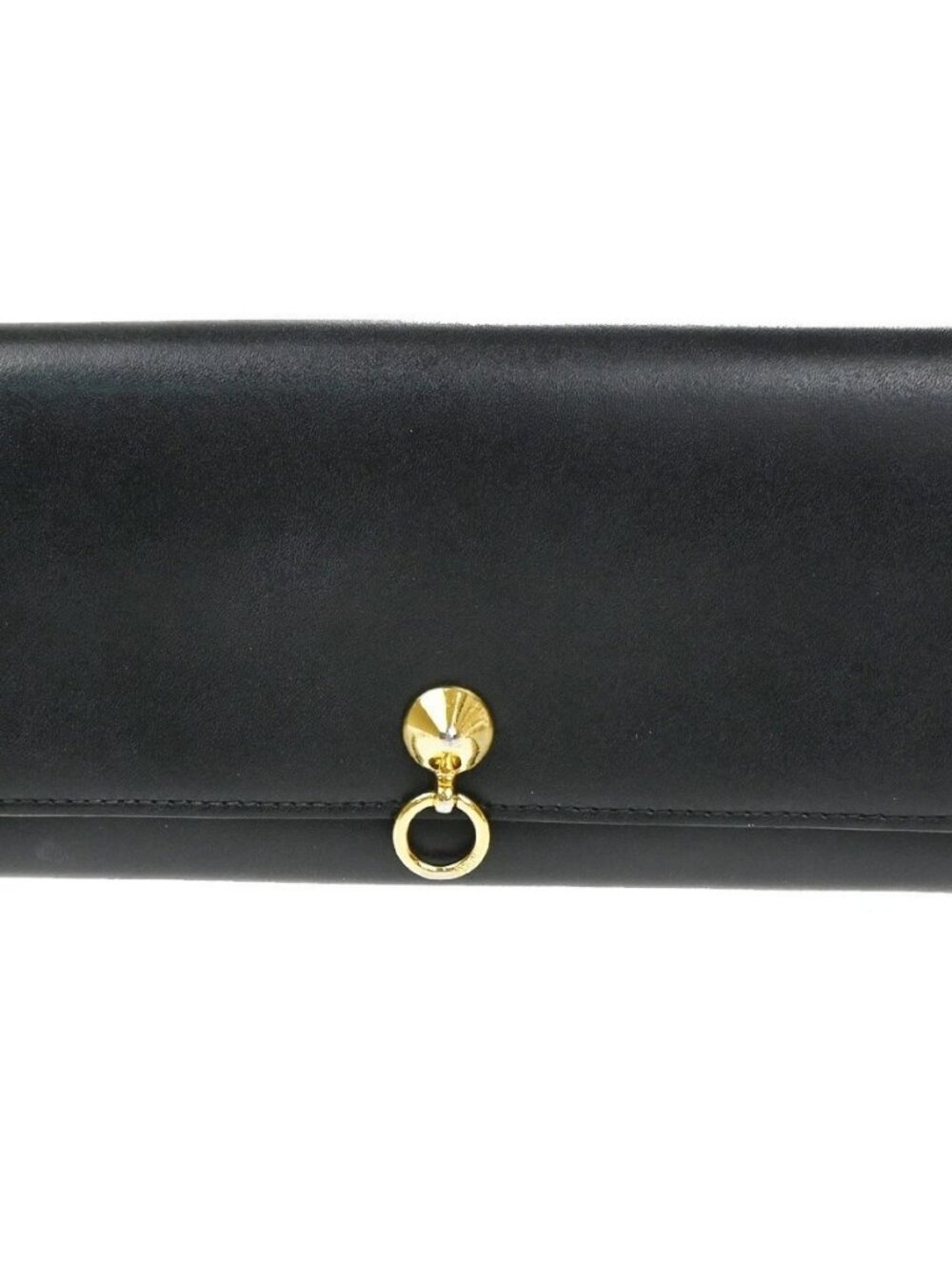 FENDI By The Way Logo Bifold Long Wallet Leather Black GHW Italy 63KD005